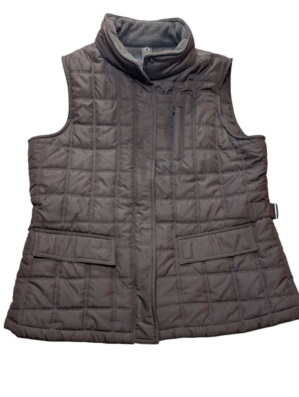 Weather Tamer Layering Fall Winter Dark Brown Insulated Puffer Vest Sz M